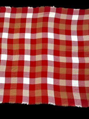 Red Plaid Checkered Scarf Picnic Blanket